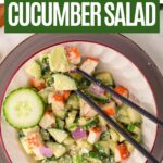Pinterest Pin for viral California Roll Cucumber Salad.