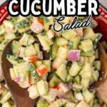 Pinterest Pin for viral California Roll Cucumber Salad.