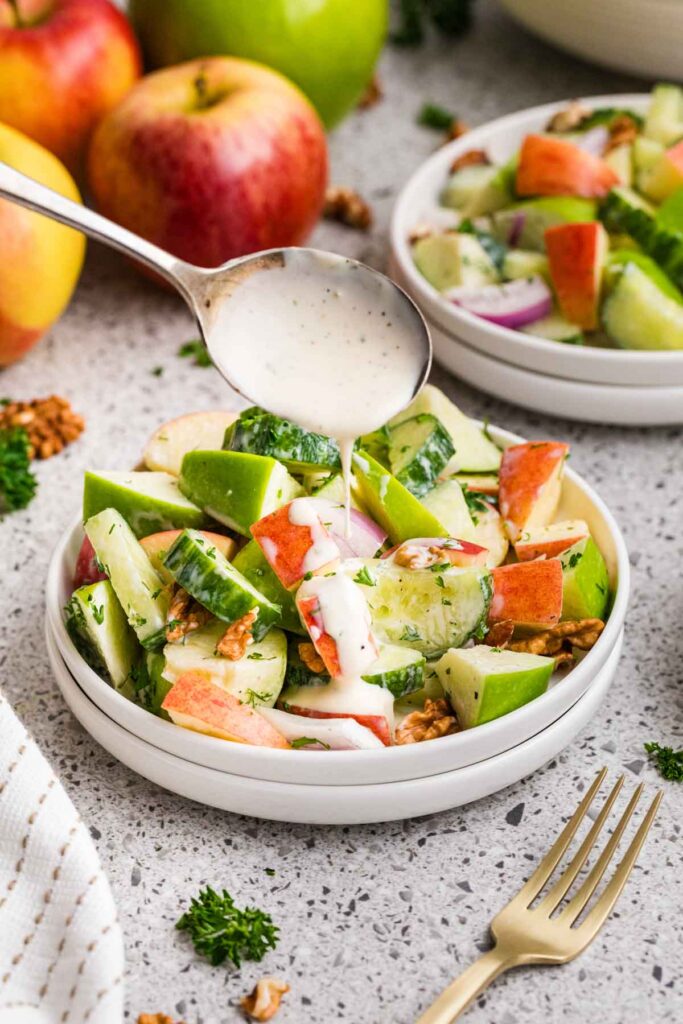 Image result for Crunchy Cucumber Apple Salad with Creamy Dressing