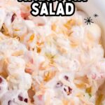 Pinterest pin for old fashioned ambrosia salad.