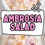 Pinterest pin for old fashioned ambrosia salad.