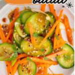 Pinterest pin for asian carrot and cucumber salad.