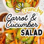 Pinterest pin for carrot and cucumber salad.
