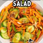 Pinterest pin for carrot and cucumber salad.