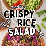 Pinterest pin for Crispy Rice Salad.