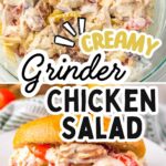 Pinterest pin for Italian grinder chicken salad.