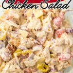 Pinterest pin for Italian grinder chicken salad.