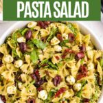 Pinterest pin for Christmas Pasta Salad.