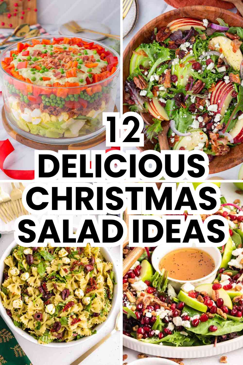 Pinterest Pin for delicious Christmas Salad Ideas.