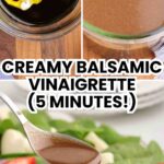Pinterest pin for creamy balsamic dressing.